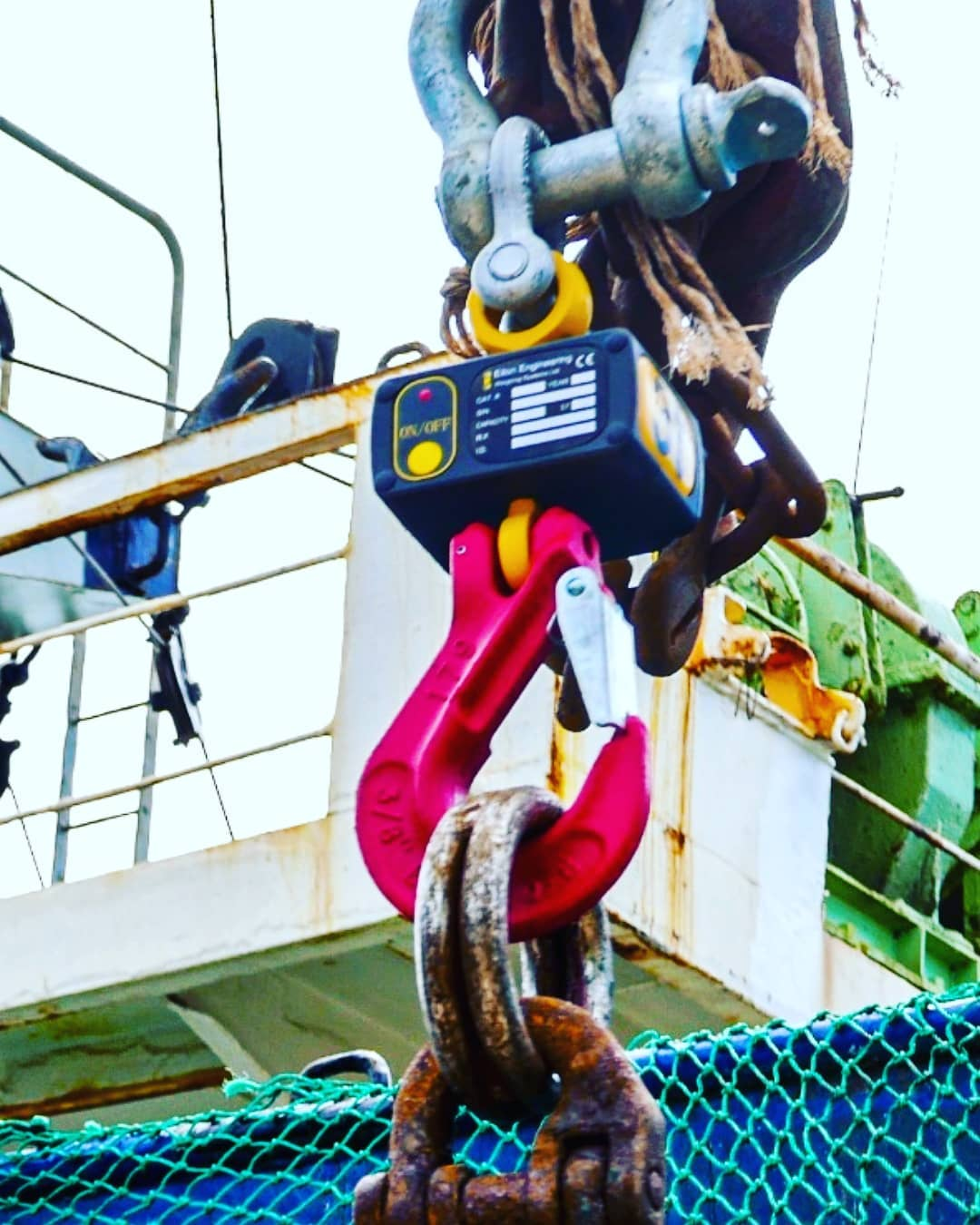 3-ton Ron wireless crane scale used to monitor tuna in the Pacific.